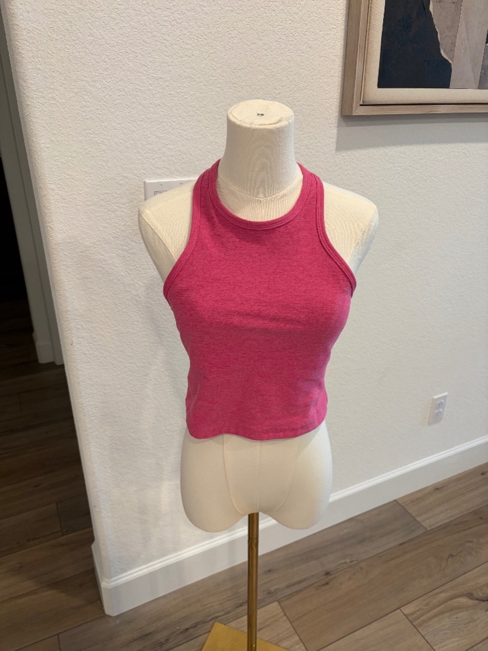 Beyond Yoga Studio Pink Space Dye Criss Cross back tank size large